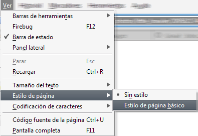 Desactivar CSS en firefox